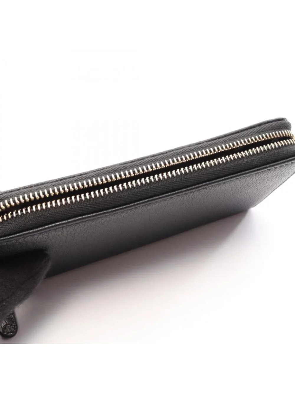 Chanel Round Wallet CC Logo Black Leather
